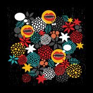 Round pattern with crazy mouth N3