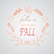 Falling in Fall card Vector illustration