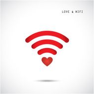 Heart shape and wifi sign Happy valentine 's day background