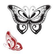 Ornamented abstract silhouette butterfly N12