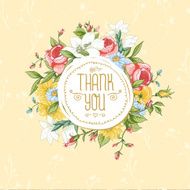 Vintage greeting card with blooming flowers N20