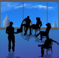 Vector Silhouette Of People N407