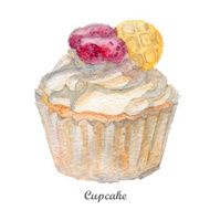 watercolor cupcake hand painted illustration N4