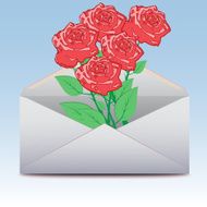 Icon envelope on white background