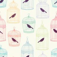 Birdcages seamless pattern N3