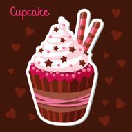 Sweet cupcakes Colorful tasty vector N5