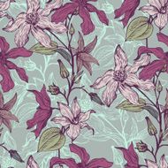 vintage vector floral seamless pattern N6