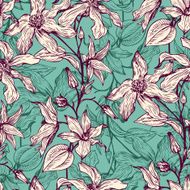 vintage vector floral seamless pattern N7