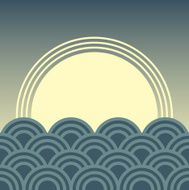 Moon Over Ocean Waves