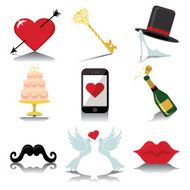 Design wedding icons for Web and Mobile in Vector