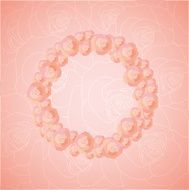 vector square wreath rose frame for wedding N2