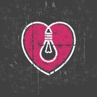 valentine s lamp on grunge background