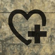 Heart Flat modern web button and space for your text N9