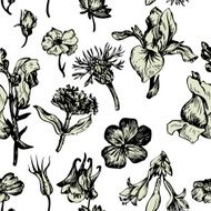 vintage vector seamless floral pattern N7