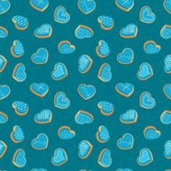 Seamless background with cookies in the shape of hearts N18