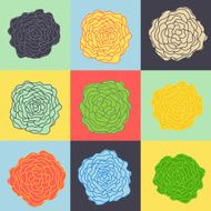 Vintage rose seamless pattern in square block