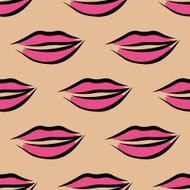 Repeat seamless pattern of sexy pink lips