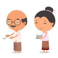 Cartoon characters Grandpa and Grandma