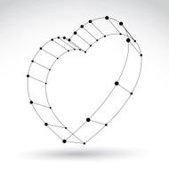 3d mesh stylish web monochrome love heart sign