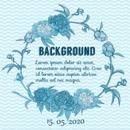 Round floral retro frame N2