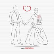 silhouette of bride and groom N8