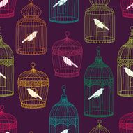Birdcages seamless pattern N4