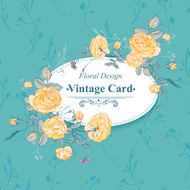 Vector floral greeting card with blossom roses N12