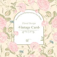 Vector floral greeting card with blossom roses N13