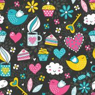 Romantic seamless pattern Valentine background N8