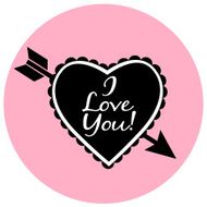 Valentine on pink circle