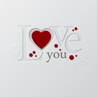 Paper Valentines day card with hearts