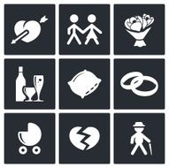 People&#039;s lives icons set