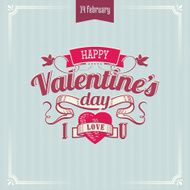 Valentine&#039;s day vintage lettering background N6