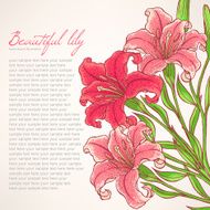 card with pink lilies