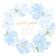 Watercolor Flowers round frame N3