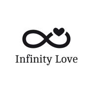 Vector trendy infinity sign with heart logotype Modern romantic logo