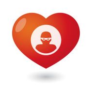 Heart with a thief sign