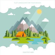 summer landscape Morning landscape in the mountains Hiking and camping N2
