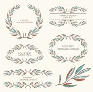 Collection of floral wreath hand drawn N3