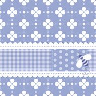 blue flowery greeting card illustration