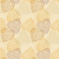 Seamless Pattern with Crystal Hearts