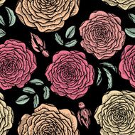 vector seamless floral pattern with roses