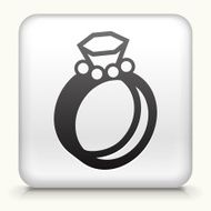 Square Button with Wedding Rings