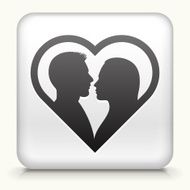 Square Button with Couple &amp; Heart