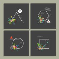 Collection of trendy creative cards N6
