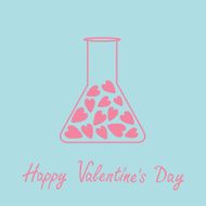 Love laboratory glass with hearts Pink and blue Valentines Day