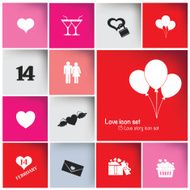Heart &amp; Love icon set vector