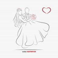 silhouette of bride and groom N9