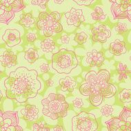 Floral outline seamless pattern N2