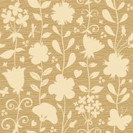 Seamless pattern with silhouettes flowers N6